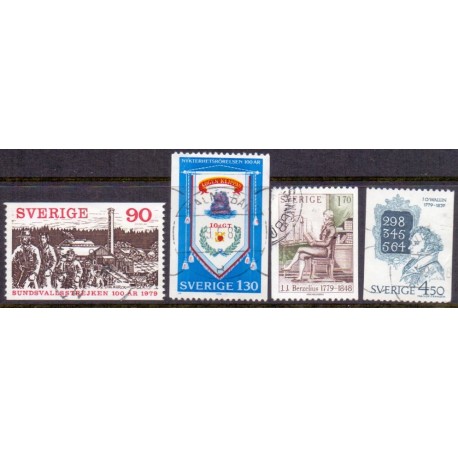 Sverige. 1979. Jubilæumsudgaver 90 Øre-1,70 kr. AFA nr. 1076-79 **    postfrisk stemplet FDC st,