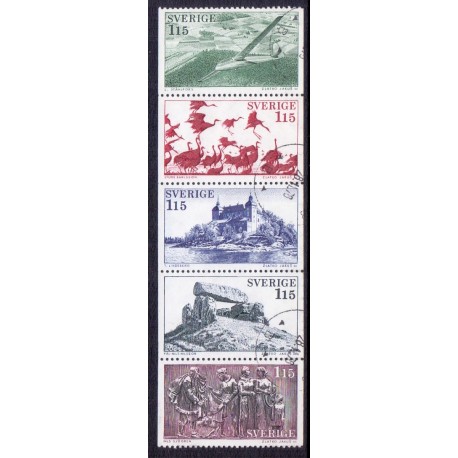 Sverige. 1978. Turistudgave i 5-stribe. AFA nr. 1035-39 **    postfrisk stemplet FDC st,