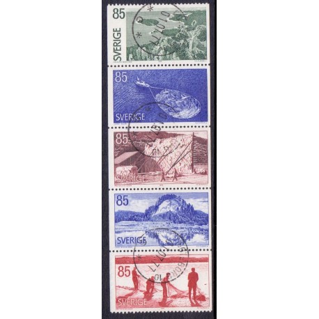 Sverige. 1976. Ångermanland i 5-stribe. AFA nr. 955-59 **   postfrisk stemplet FDC st,