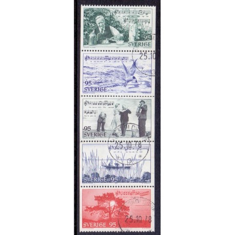 Sverige. 1977. Turistudgave i 5-stribe. AFA nr. 992-96 **      postfrisk stemplet FDC st,