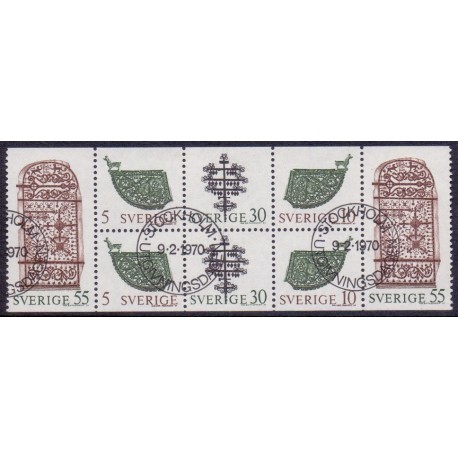 Sverige. 1970. Kunsthåndværk, hæfte/blok, AFA nr. 673Co-676 **   postfrisk stemplet FDC st,
