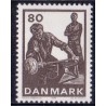1976. 80 Øre, Glasproduktion, med Pladesår ved mandens bagben. AFA nr 626 postfrisk, stemplet