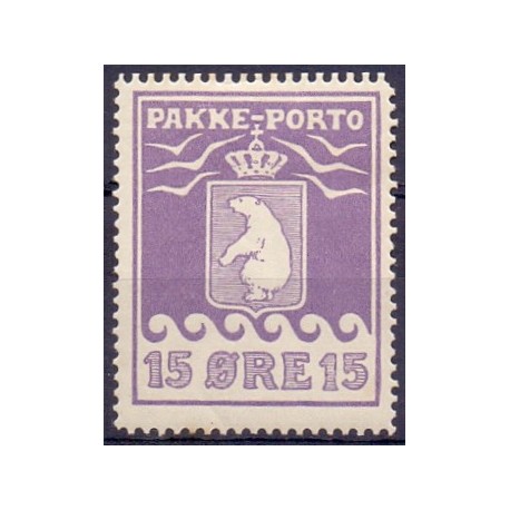 Grønland/Greenland 1915. 15 Øre. Violet. Kartonpapir. AFA nr.8I. postfrisk stemplet ubrugt