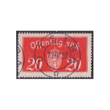Norge Tjenste. 1933. 20 Øre, rød. LUKSUSSTEMPLET AFA 14a