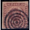 1851 4 Rbs. Ferslew chokoladebrun, AFA nr 1 stemplet