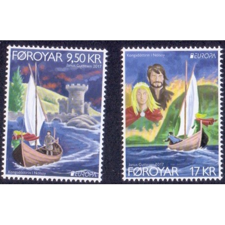Færøerne 2017. Europamærker / CEPT, AFA nr 885-86, Postfrisk stemplet FDC