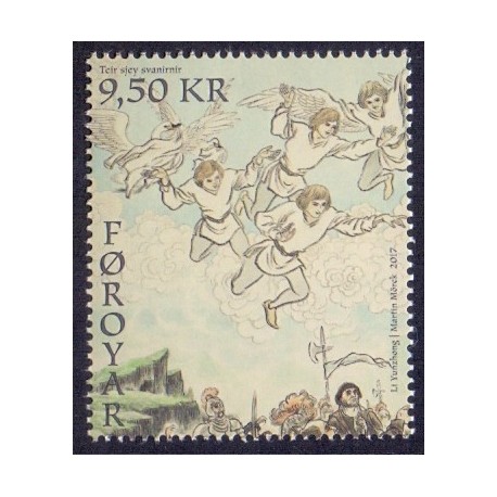 Færøerne 2017. De syv svaner, AFA nr 891-92, Postfrisk stemplet FDC
