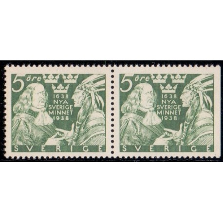 Sverige. 1938, Delaware 5 Øre. AFA nr. 250B & 250Ch **    postfrisk stemplet FDC st,