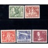 Sverige. 1938, Delaware 5-60 Øre, AFA nr. 250-54 **     postfrisk stemplet FDC st,