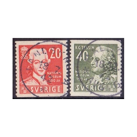 Sverige. 1942. Nationalmuseet, 20-40 Øre, AFA nr 297-98 **  postfrisk stemplet FDC st,