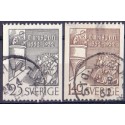 Sverige. 1952. Olavus Petris 25 Øre-1,40 Kr, AFA nr. 373-74 **   postfrisk stemplet FDC st,