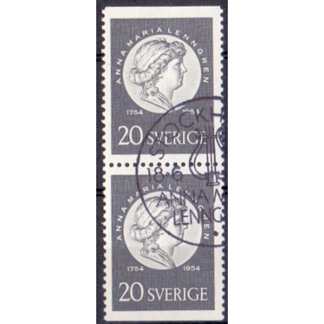 Sverige. 1954. Anne Maria Lenngren, AFA nr. 400Co & 400Cn **  postfrisk stemplet FDC st,