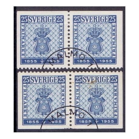 Sverige. 1955. Svenske frimærker 100 år, 2 vinkelsider, AFA nr. 408Dvo-408Dhn ** (2)   postfrisk stemplet FDC st,