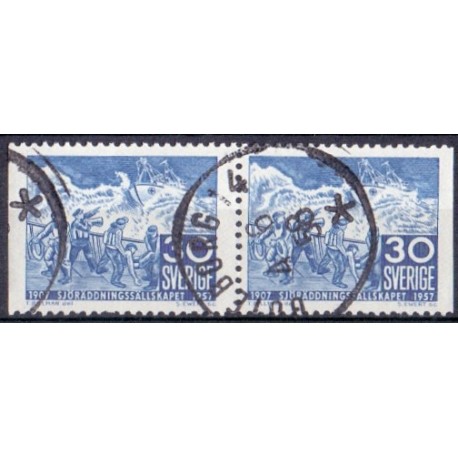 Sverige. 1957. Redningsselskabet 50 år, AFA nr. 427Cv & 427Ch. ** ** (8 par)   postfrisk stemplet FDC st,