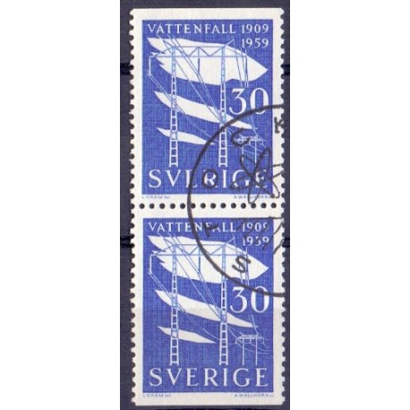 Sverige. 1959. Vandkraftværkerne 50 år. AFA nr. 452Co & 542Cn **    postfrisk stemplet FDC st,
