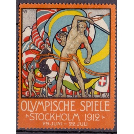 Sverige Mærkater/Cinderella: Olympische Spiele Stockholm 1912 **