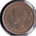 Kronprins Frederik 18 års-fødselsdag. Glat kant 10 kr. 1986