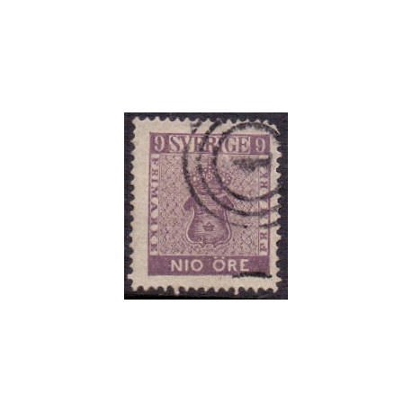 Sverige. 1858. 9 Øre, våben, Violet, AFA nr. 8,  ubrugt postfrisk, stemplet