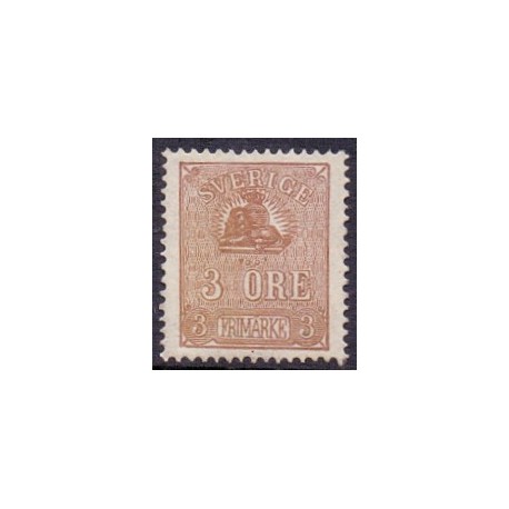 Sverige. 1862. Løvetegning 3 Øre, AFA nr. 14 **, postfrisk stemplet FDC st,