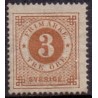 Sverige. 1872. Ringtype 3 Øre. AFA nr. 17 **, postfrisk stemplet FDC st,