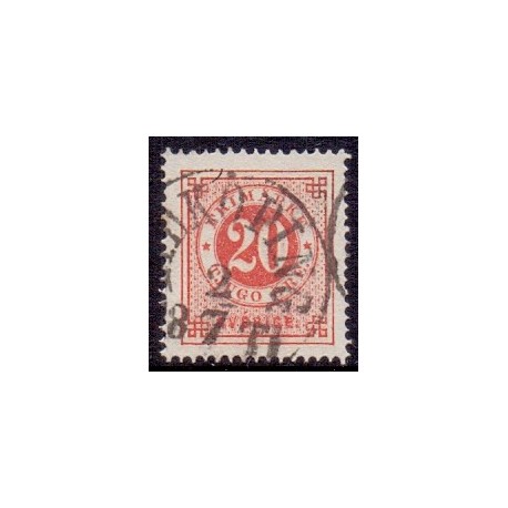 Sverige. 1872. Ringtype 20 Øre. AFA nr. 20 **, postfrisk stemplet FDC st,