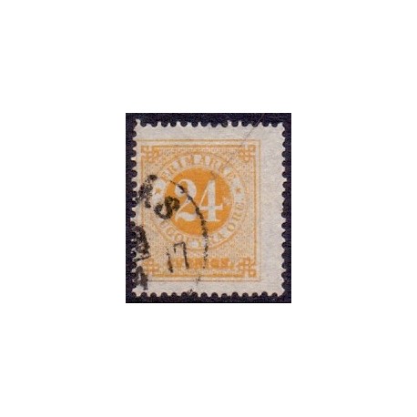 Sverige. 1872. Ringtype 24 Øre. AFA nr. 23 **, postfrisk stemplet FDC st,