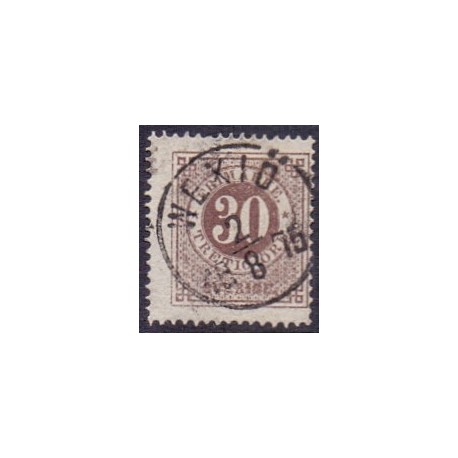 Sverige. 1872. Ringtype 30 Øre. AFA nr. 24 **, postfrisk stemplet FDC st,
