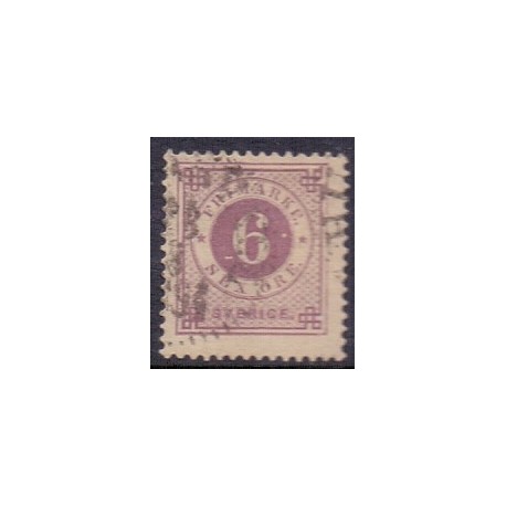 Sverige. 1886. Ringtype (med posthorn) 6 Øre, AFA nr 33 **   postfrisk stemplet FDC st,