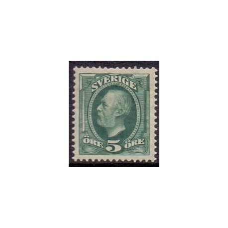 Sverige. 1891. Kong Oscar, 5 Øre blågrøn, AFA nr. 41 **  postfrisk stemplet FDC st,