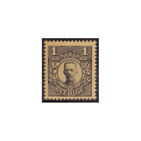 Sverige. 1911-19. Kong Gustav V. 1 kr. AFA nr. 76 **   postfrisk stemplet FDC st,