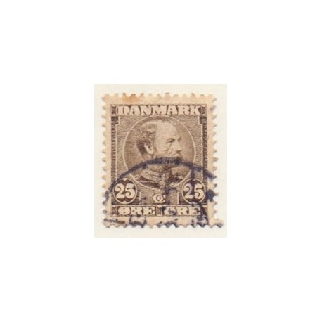 1904. Chr. IX, 25 Øre, AFA nr. 49, med variant streg i oval tv under DA