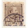 1904. Chr. IX, 25 Øre, AFA nr. 49, med variant streg i oval tv under DA