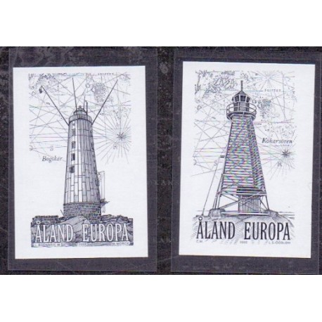 Åland. 2008. Fyrtårne, To sortrtyk
