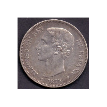 Spanien - Spain. 5 Pesetas, 1875, KM 671