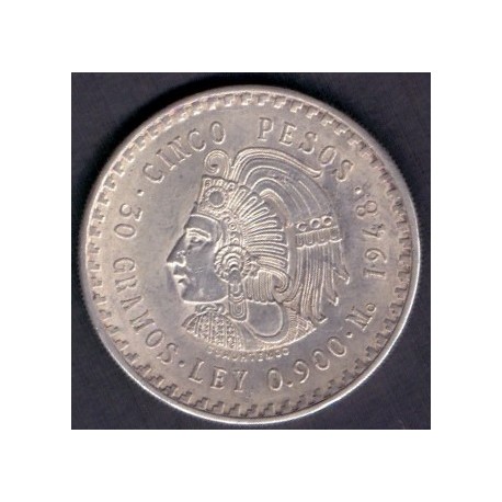 Mexico. 1948 CINCO 5 PESOS BU 61