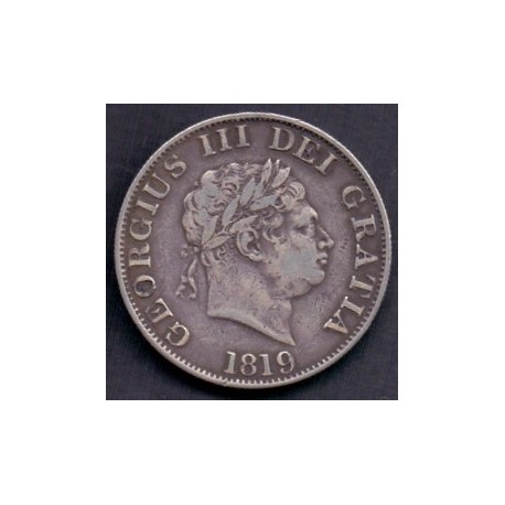 England-Great Britain. 1819 George III Milled Silver Half Crown