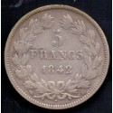 Frankrig-France. 5 francs IIe type Domard 1842