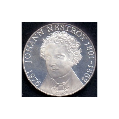 Østrig-Austria. 100 Schilling, 1976,  Johann Nestroy, Sølv (0,640) 23.93 g