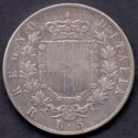 Italien-Italy. 1876 Vittorio Emanuele Ii, 5 Lira, Ag.