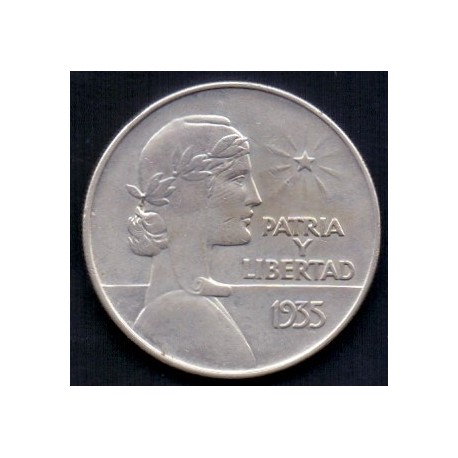 Cuba. Un Peso 1935. KM22. Ag.