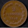 Italien-Italy. PAPAL STATES 2 Baiocchi 1848. KM1343 R