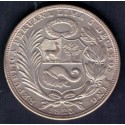 Peru. 1923 Peru Un Sol 5 Decimos. Ag,