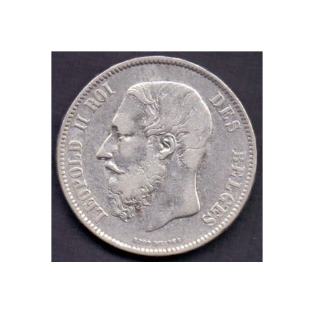 Belgien-Belgium. 5 F 1870 Leopold II. Ag.