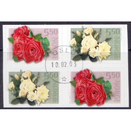 Norge. 2003. Roser III, i 4-blok AFA nr. 1442Co-45Cn. **  stemplet postfrisk FDC