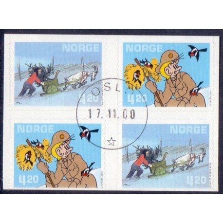 Norge. 2000. Tegneserier i 4-blok. AFA nr. 1356Co-57Cn. **  stemplet postfrisk FDC