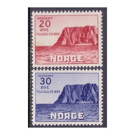 Norge. 1938. Nordkap II. 20/30-25 Øre. AFA nr. 199-200 ** st. stemplet postfrisk