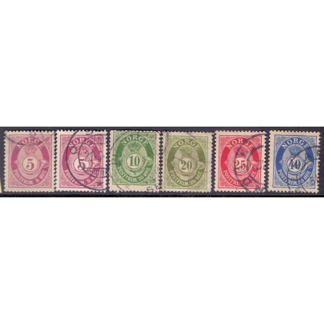 Norge. 1921-22.. Suppleringsværdi 5-40 øre. AFA nr. 97-101 st. (6)
