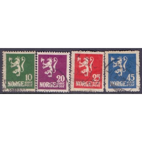 Norge. 1922-24. Løvetype. 10-45 Øre. AFA nr. 103-06 st.