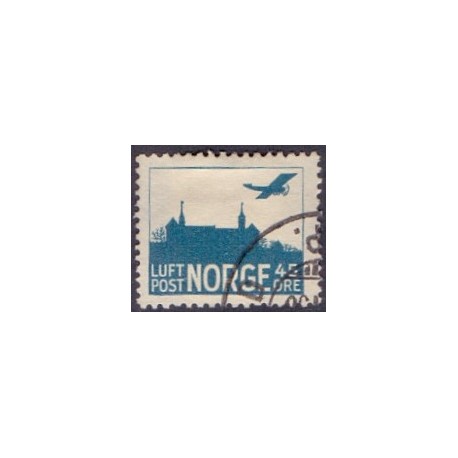 Norge. 1927. Luftpost, 45 Øre. Tp II. AFA nr. 127 **                                                    st. stemplet postfrisk