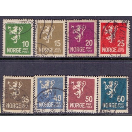 Norge. 1926. Løvetype. 10-60 Øre. AFA nr. 118-25 st. **                      st. stemplet postfrisk